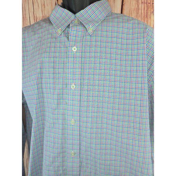 Southern Tide Mens Trim Fit Dress Shirt XXL Cotton Stretch Plaid - Picture 3 of 6